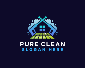 Floor Pressure Washer Cleaning logo design