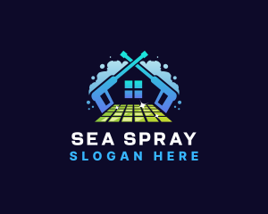 Floor Pressure Washer Cleaning logo design