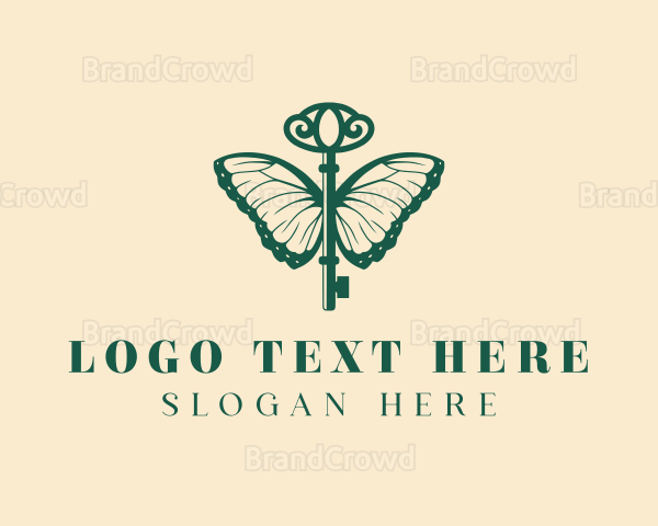 Green Butterfly Key Logo