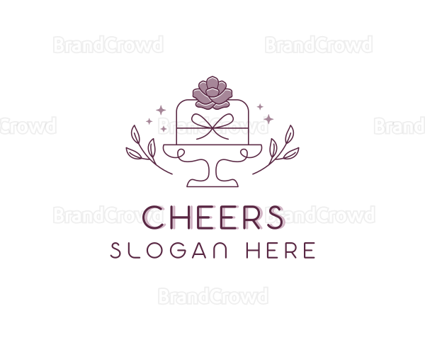 Flower Wedding Cake Logo