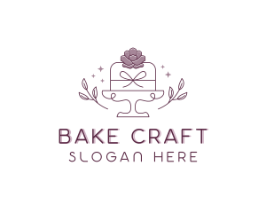 Flower Wedding Cake logo design