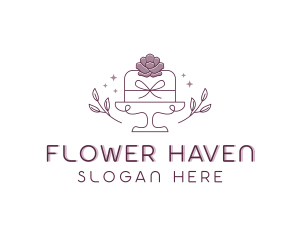 Flower Wedding Cake logo design