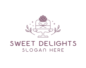 Flower Wedding Cake logo design