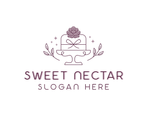 Flower Wedding Cake logo design