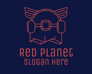 Red Skateboard Wings logo design