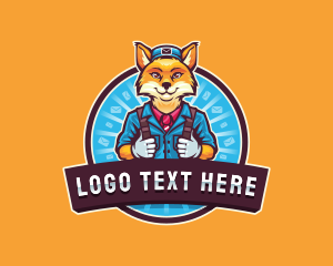 Post - Messenger Fox Worker logo design