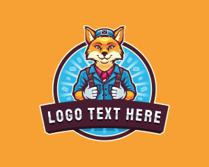 Delivery - Messenger Fox Worker logo design