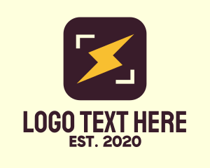 Photo - Flash Bolt Photo App logo design
