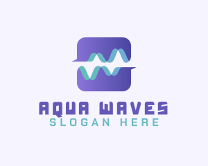 Abstract Water Wave App logo design