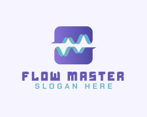 Abstract Water Wave App logo design