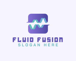 Abstract Water Wave App logo design