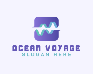 Abstract Water Wave App logo design