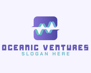 Abstract Water Wave App logo design