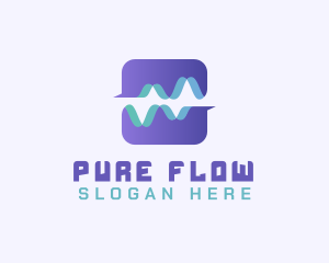 Abstract Water Wave App logo design