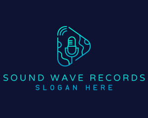 Record - Microphone Record DJ logo design