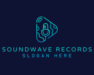 Record - Microphone Record DJ logo design