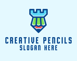 Pencil Turret Fort logo design