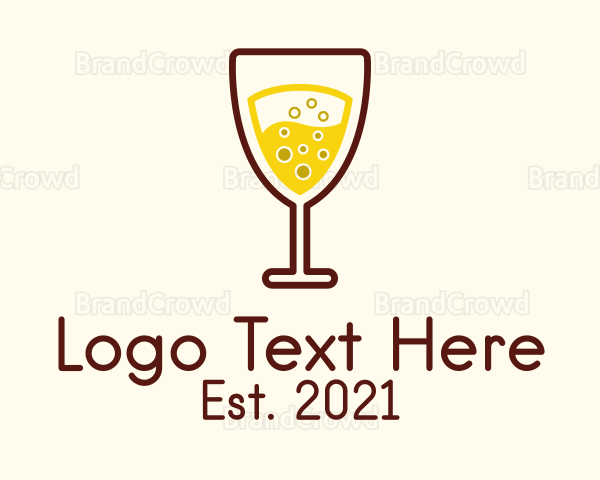 Bubbly Champagne Glass Logo