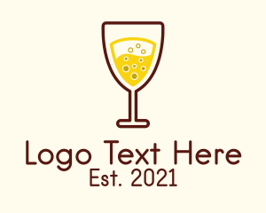 Restaurant - Bubbly Champagne Glass logo design