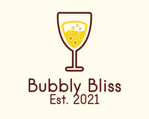 Champagne - Bubbly Champagne Glass logo design