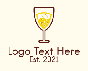 Alcoholic Beverage - Bubbly Champagne Glass logo design