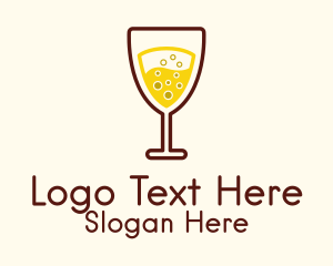 Bubbly Champagne Glass  Logo