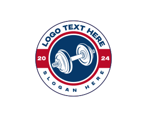 Workout - Dumbbell Fitness Gym logo design