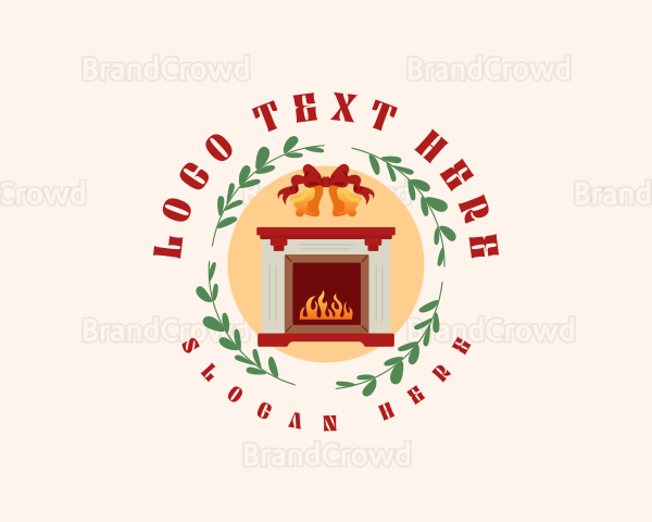 Christmas Holiday Fireplace Logo