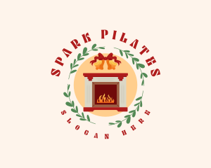 Christmas Holiday Fireplace Logo