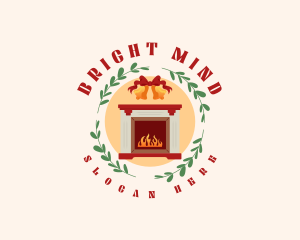 Fireplace - Christmas Holiday Fireplace logo design