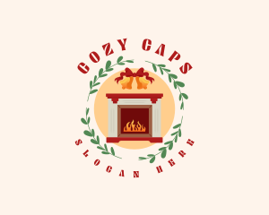 Christmas Holiday Fireplace logo design