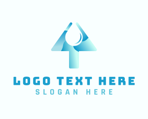 Blue - Arrow Water Drop logo design