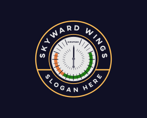 Aeronautics - Airspeed Gauge Meter logo design