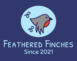 Flying Finch Bird logo design