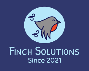 Finch - Flying Finch Bird logo design