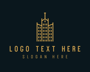 Golden Building Architecture Logo