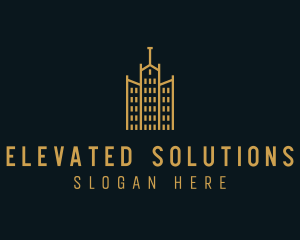 Golden Building Architecture logo design