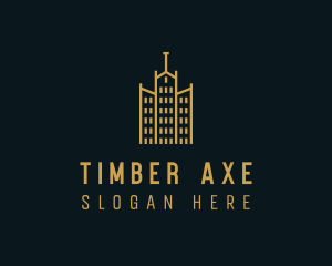 Golden Building Architecture logo design