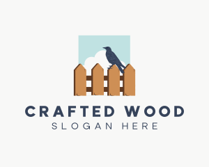 Wood Fence Crow logo design