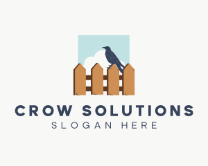 Crow - Wood Fence Crow logo design