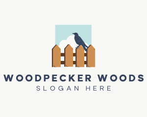 Wood Fence Crow logo design