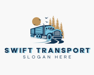 Truck Transportation Logistics logo design