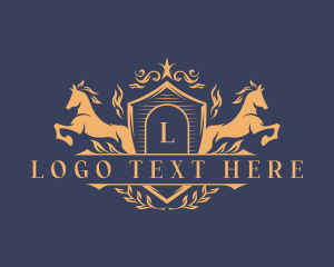 Horse Ornament Crest logo design