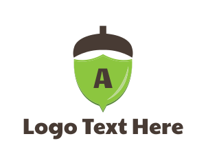 Oak - Acorn Shield Lettermark logo design