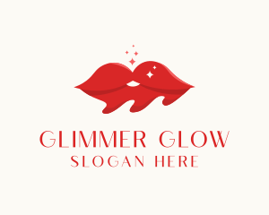 Shimmer - Red Lips Cosmetics logo design