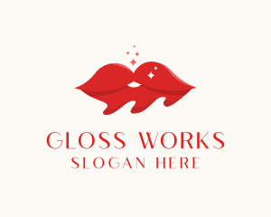 Gloss - Red Lips Cosmetics logo design