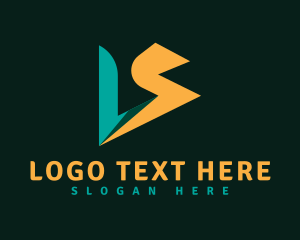 Vlogger - Multimedia Triangle Thunderbolt logo design