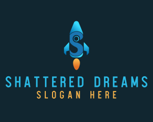 Blue Rocket Letter S logo design