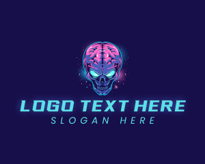 Brain Space Alien  logo design