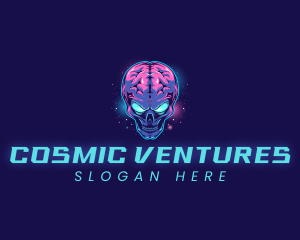 Brain Space Alien  logo design